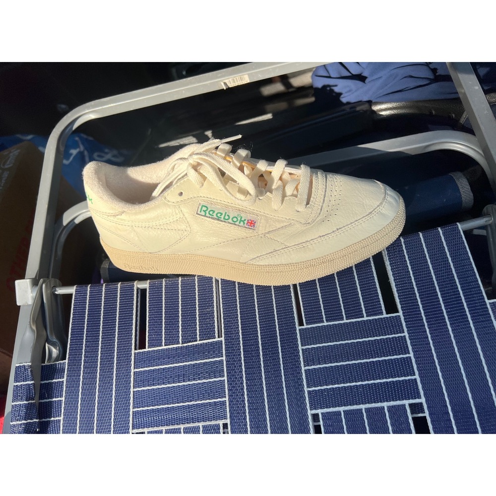 Reebok Club C 85 Mens 9.5 Chalk White Leather Low Top Sneakers Classic Shoes